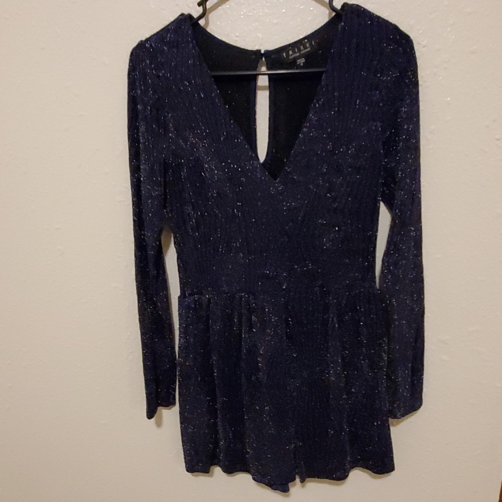 Francesca's Navy Blue with sparkles romper